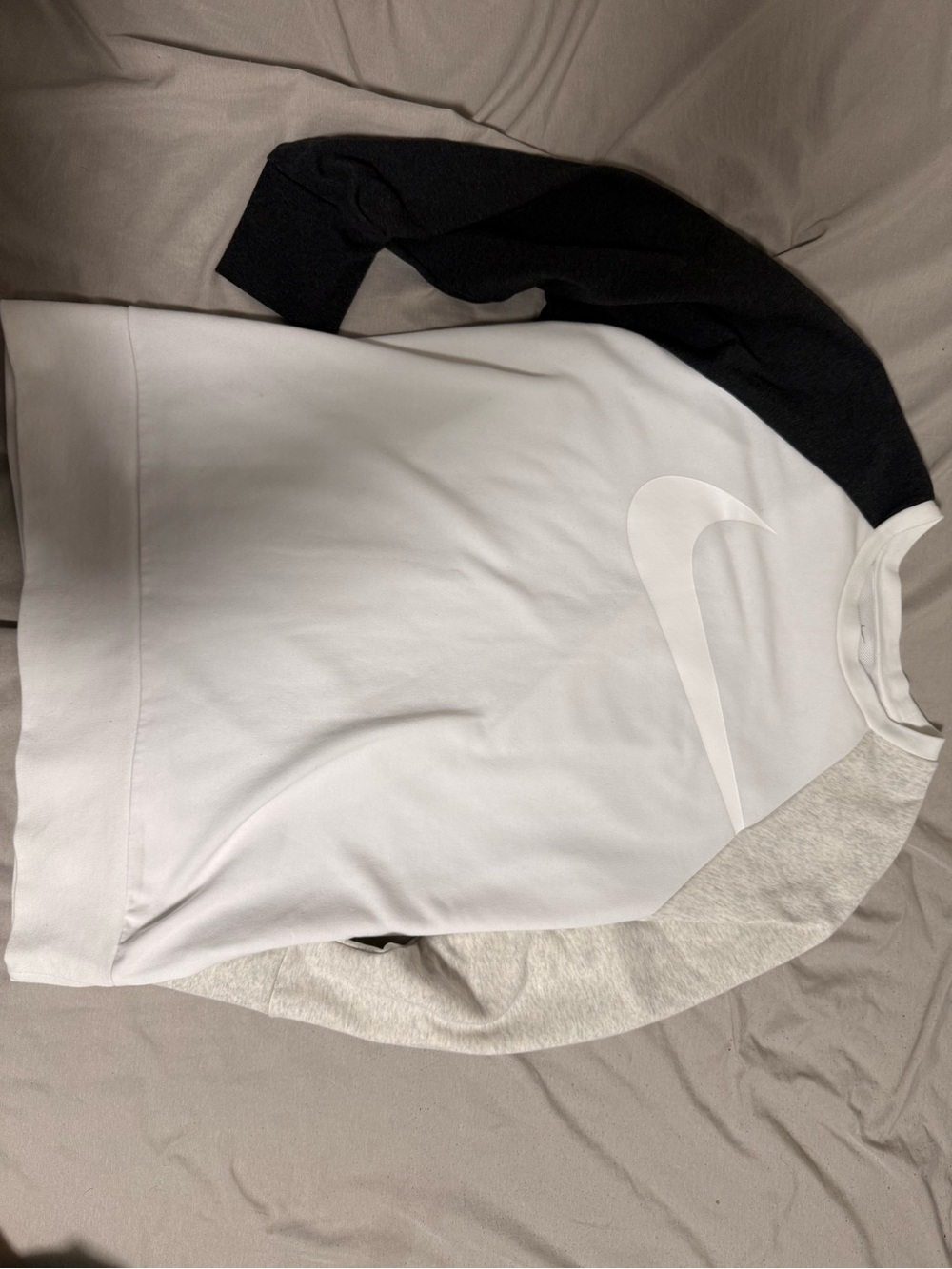 Nike Colorblock Crewneck Sweatshirt in White, Black, Gray